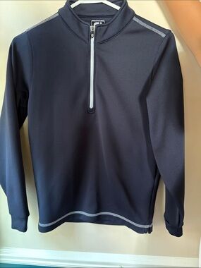 FootJoy Navy Quarter-Zip Pullover with Contrast Trim